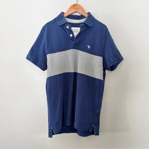 Abercrombie & Fitch Muscle Polo Shirt Blue Gray Medium